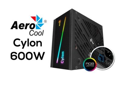 FUENTE DE PODER AERO COOL 600W 24P - CERTF 80-PLUS BRONCE 110-240V